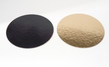 Gold / Black cake discs 13,8 cm, 10 pieces at sweetART