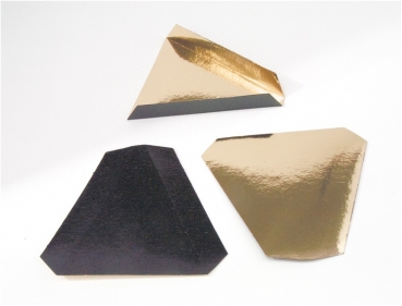 Gold Schwarz Törtchenkarton Dreieckig 11 x 9 cm von sweetART
