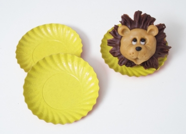 Pastry paper tartlet cup yellow 9 cm 10 pieces at sweetART