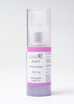 Violet glitter powder in a pump spray at sweetART
