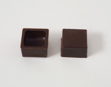 Karton - Schokoladenschalen eckig zartbitter von sweetART