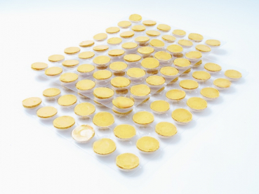 96 Macaron half shells yellow at sweetART-02