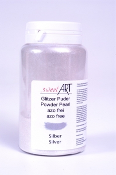 Glitzerpuder silber 25 g von sweetART
