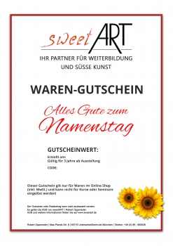Pastry goods gift vouchers "Name Day" at sweetART