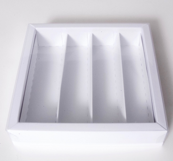 Truffle box square 145 x 145 x 30 mm, white at sweetART