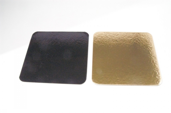 Gold / Black cake discs 32 cm 10 pieces Square at sweetART