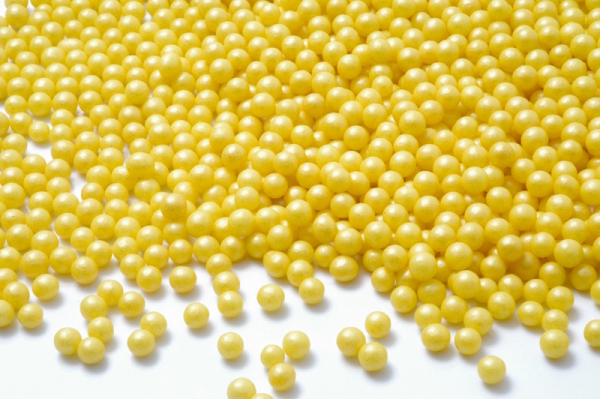 Sugar pearls large glitter yellow 140 g at sweetART