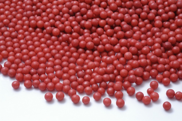 Sugar pearls large glitter red 140 g at sweetART