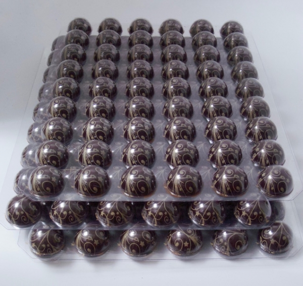 3 set printed dark chocolate shells christmas at sweetART