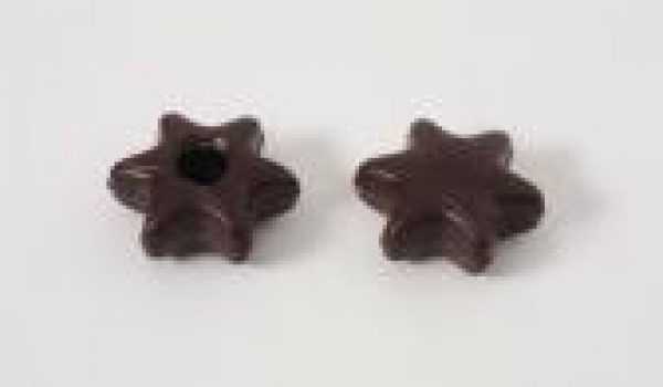 Box - dark chocolate star hollow shells at sweetART
