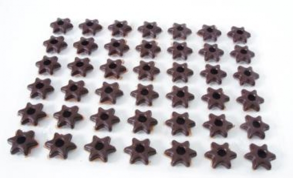 42 Stück zartbitter Schokoladensterne - Hohlkörper  von sweetART -1