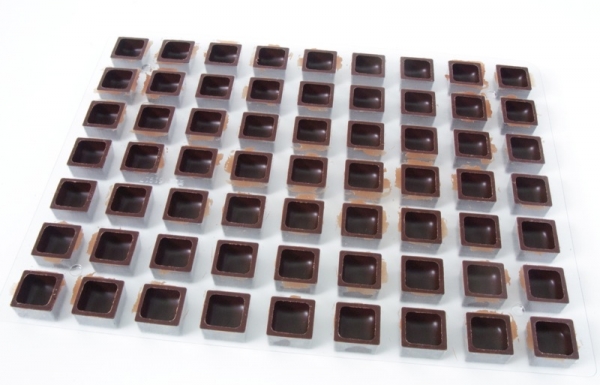 Karton - Schokoladenschalen eckig zartbitter von sweetART -1