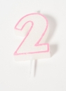 Number Glitter Candle, pink 2