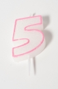 Number Glitter Candle, pink 5