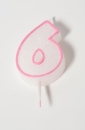 Number Glitter Candle, pink 6