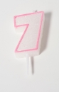 Number Glitter Candle, pink 7
