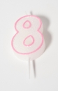 Number Glitter Candle, pink 8